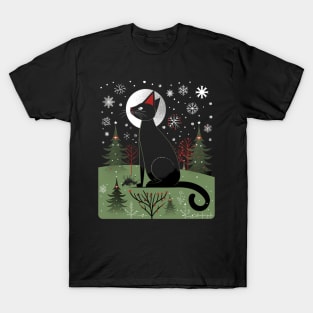 Mid Century Modern CAT Futuristic Forms T-Shirt